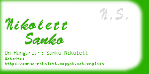 nikolett sanko business card